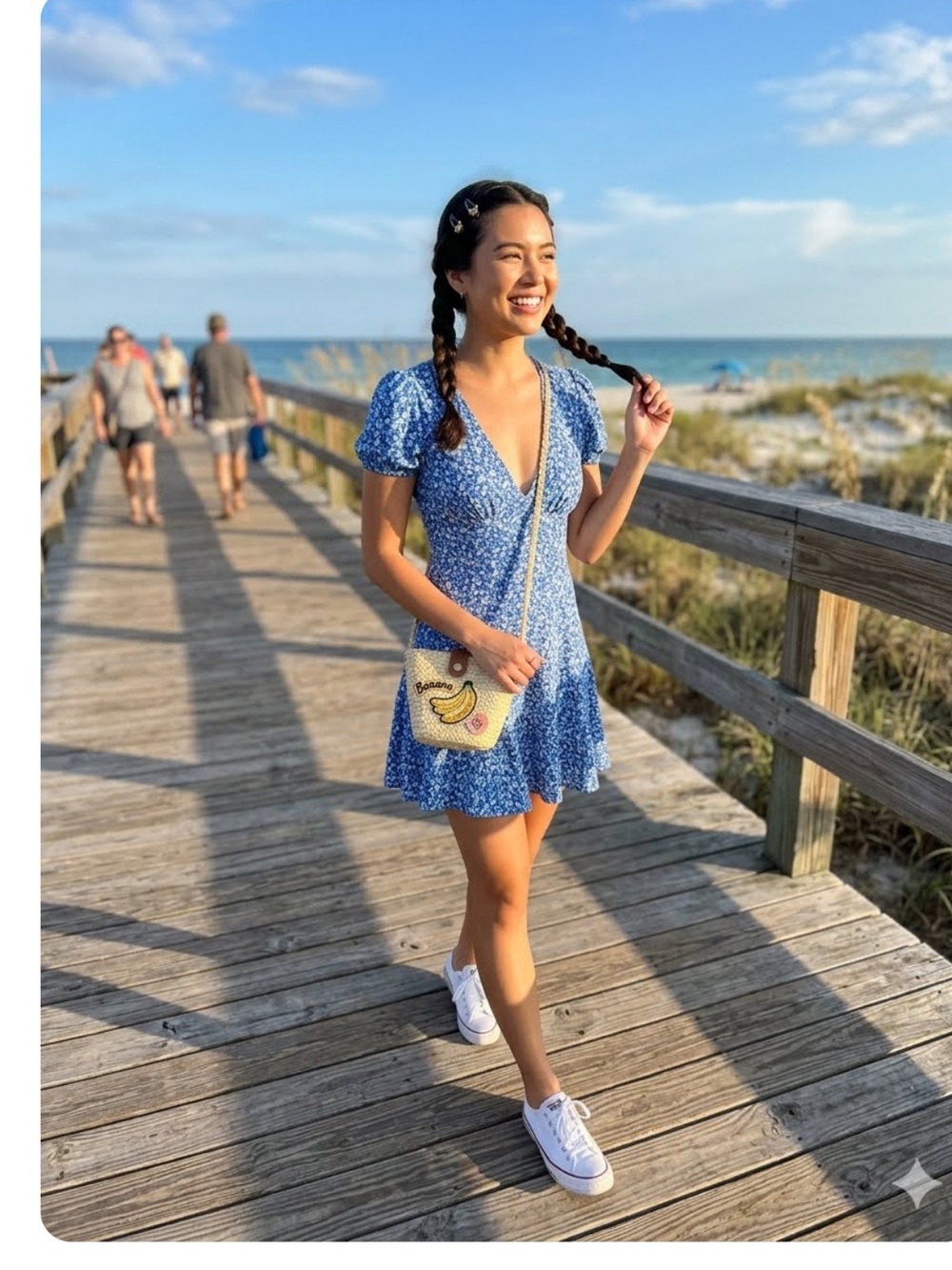 Princess Polly Blue The Sting Floral Cottagecore Mini Dress 4 $60